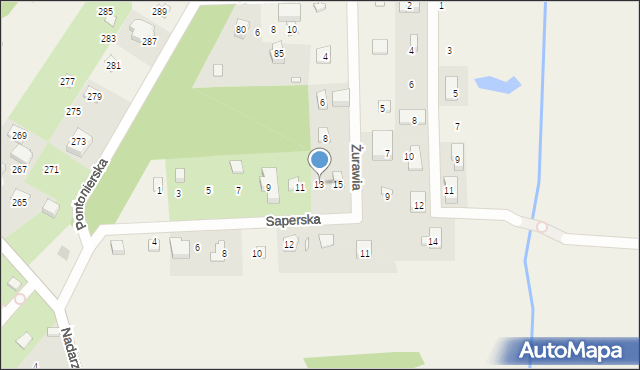 Szamoty, Saperska, 13, mapa Szamoty