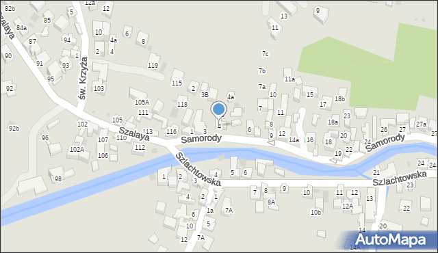 Szczawnica, Samorody, 4, mapa Szczawnica