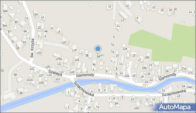 Szczawnica, Samorody, 4a, mapa Szczawnica