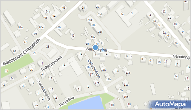 Szczecin, Sanatoryjna, 2, mapa Szczecina