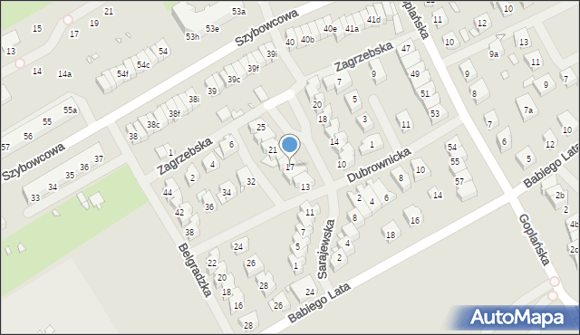 Szczecin, Sarajewska, 17, mapa Szczecina
