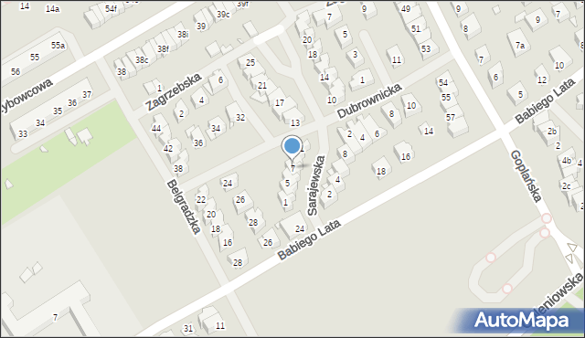Szczecin, Sarajewska, 7, mapa Szczecina