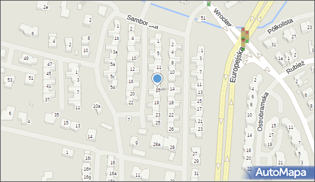 Szczecin, Sądecka, 15, mapa Szczecina