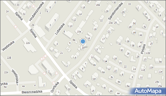 Szczecin, Sandomierska, 10, mapa Szczecina