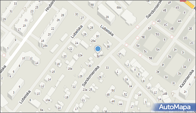 Szczecin, Sandomierska, 34, mapa Szczecina