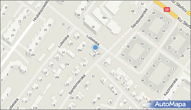 Szczecin, Sandomierska, 40, mapa Szczecina