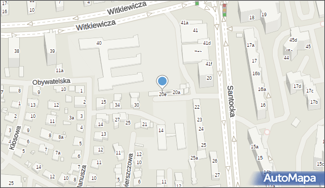 Szczecin, Santocka, 20e, mapa Szczecina