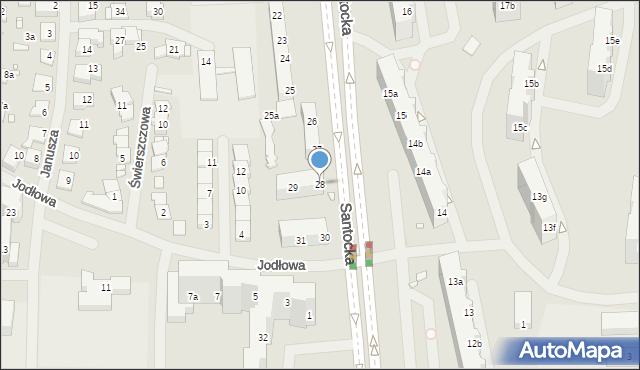 Szczecin, Santocka, 28, mapa Szczecina