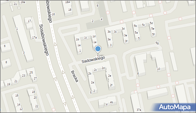 Szczecin, Sadowskiego Zygmunta, gen., 1g, mapa Szczecina