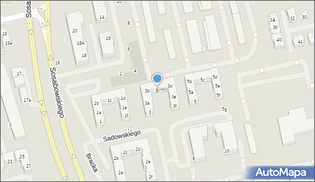 Szczecin, Sadowskiego Zygmunta, gen., 3c, mapa Szczecina