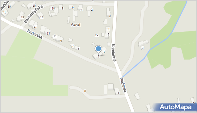 Szczecin, Saperska, 3, mapa Szczecina