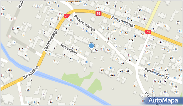 Szczekociny, Saneckiego, 9, mapa Szczekociny