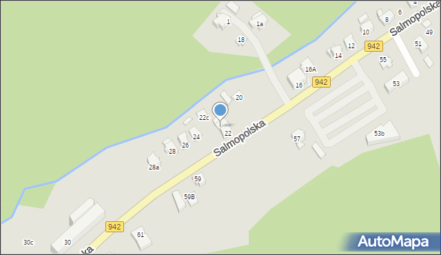 Szczyrk, Salmopolska, 22a, mapa Szczyrk