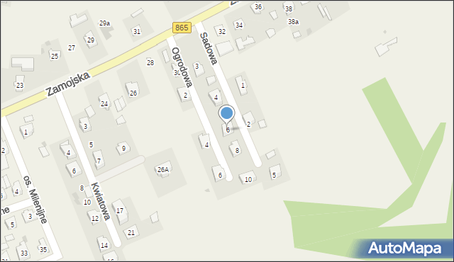 Szówsko, Sadowa, 6, mapa Szówsko