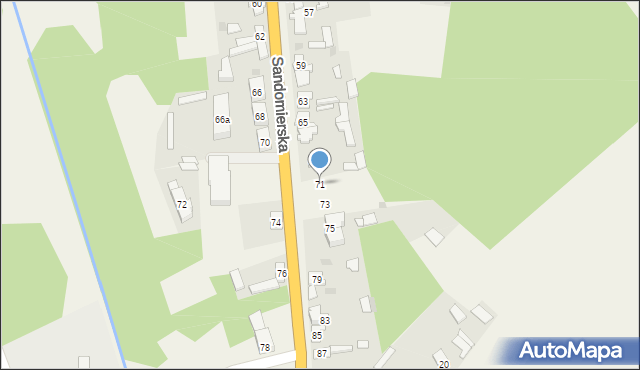 Tarłów, Sandomierska, 71, mapa Tarłów