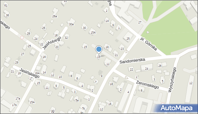 Tarnobrzeg, Sandomierska, 13, mapa Tarnobrzegu