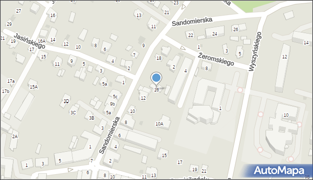 Tarnobrzeg, Sandomierska, 16, mapa Tarnobrzegu