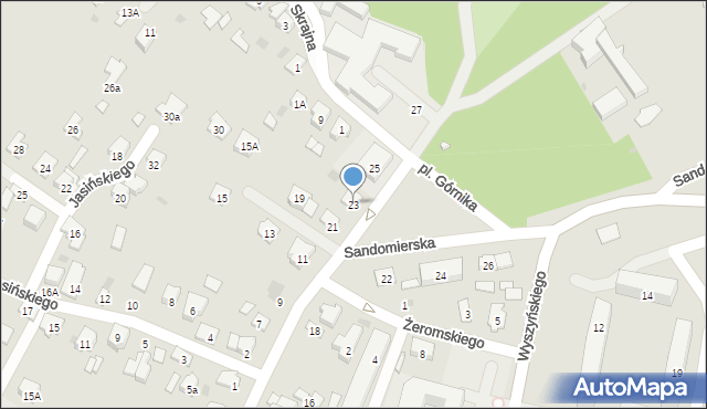 Tarnobrzeg, Sandomierska, 23, mapa Tarnobrzegu