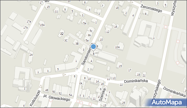 Tarnobrzeg, Sandomierska, 6, mapa Tarnobrzegu