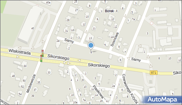 Tarnobrzeg, Sarny, por., 4, mapa Tarnobrzegu