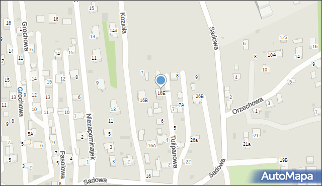 Tarnów, Sadowa, 16E, mapa Tarnów