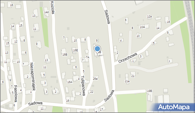 Tarnów, Sadowa, 26c, mapa Tarnów