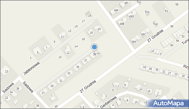 Tarnowo Podgórne, Sadowa, 39, mapa Tarnowo Podgórne