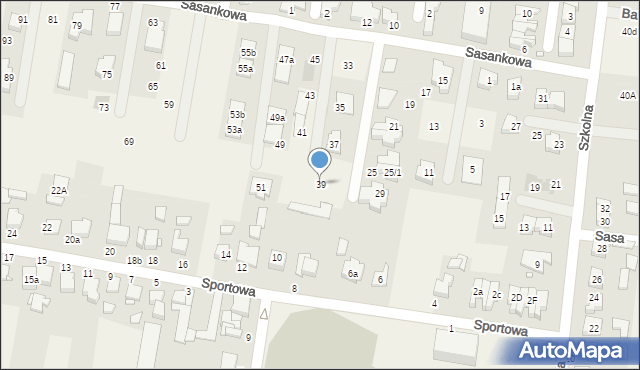 Tarnowo Podgórne, Sasankowa, 39, mapa Tarnowo Podgórne