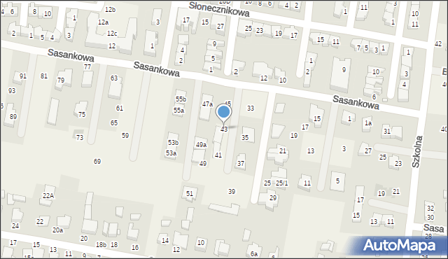 Tarnowo Podgórne, Sasankowa, 43, mapa Tarnowo Podgórne