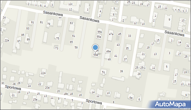 Tarnowo Podgórne, Sasankowa, 53a, mapa Tarnowo Podgórne