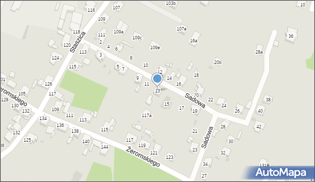 Tarnowskie Góry, Sadowa, 13, mapa Tarnowskie Góry