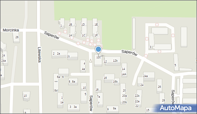 Tarnowskie Góry, Saperów, 12c, mapa Tarnowskie Góry