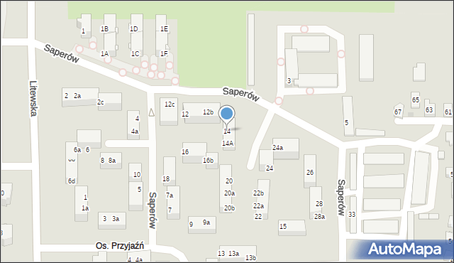 Tarnowskie Góry, Saperów, 14, mapa Tarnowskie Góry