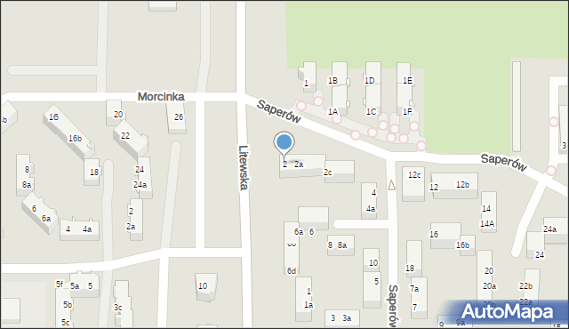 Tarnowskie Góry, Saperów, 2, mapa Tarnowskie Góry