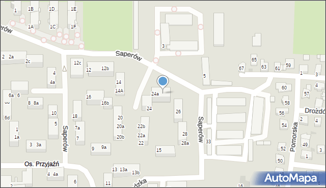 Tarnowskie Góry, Saperów, 24b, mapa Tarnowskie Góry