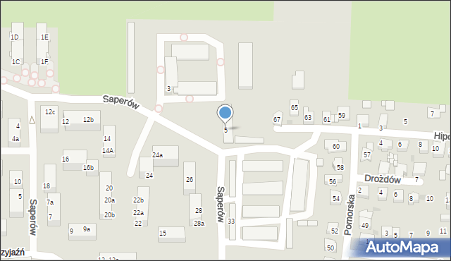 Tarnowskie Góry, Saperów, 5, mapa Tarnowskie Góry