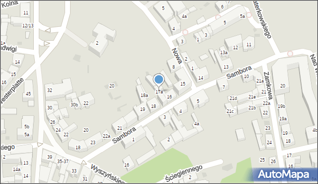 Tczew, Sambora, 17a, mapa Tczew