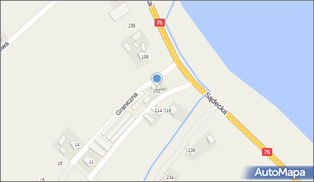 Tęgoborze, Sądecka, 202, mapa Tęgoborze