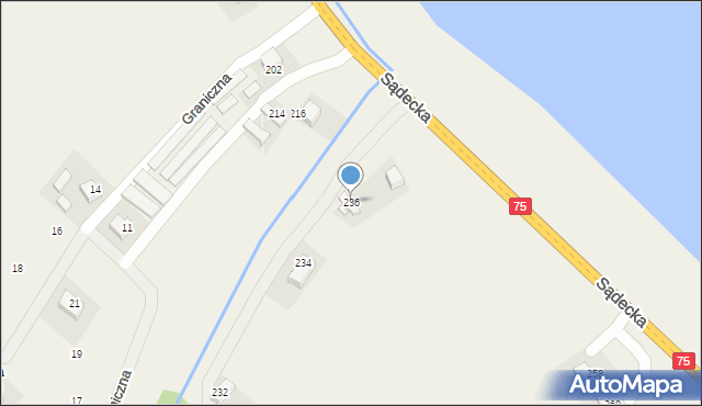 Tęgoborze, Sądecka, 236, mapa Tęgoborze