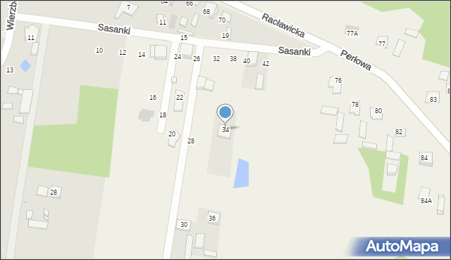 Tłuszcz, Sasanki, 34, mapa Tłuszcz