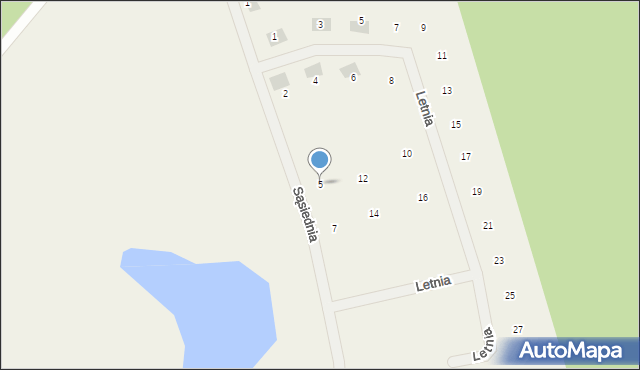 Tomaszkowo, Sąsiednia, 5, mapa Tomaszkowo