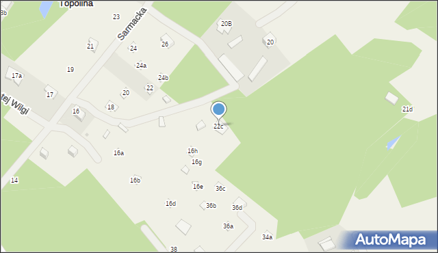 Topolina, Sarmacka, 22c, mapa Topolina