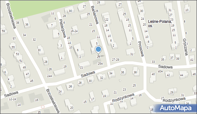 Toruń, Sadowa, 25, mapa Torunia