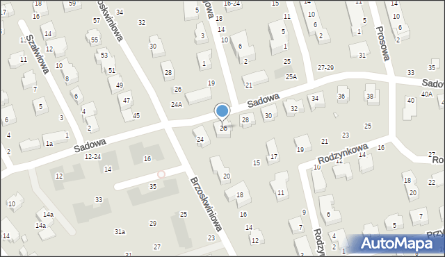 Toruń, Sadowa, 26, mapa Torunia