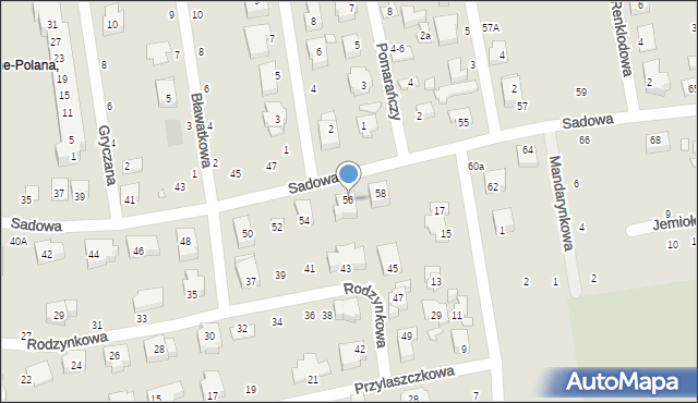 Toruń, Sadowa, 56, mapa Torunia