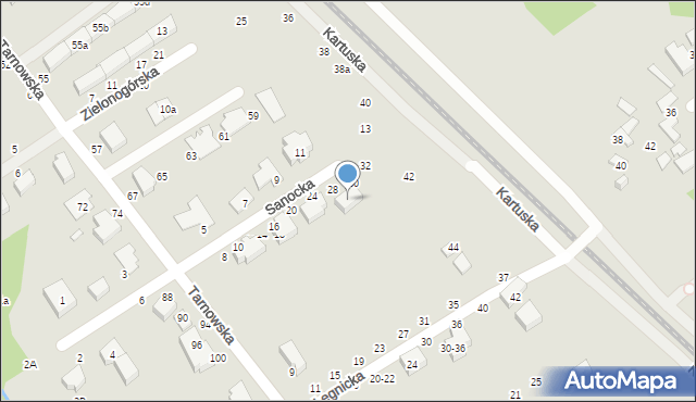 Toruń, Sanocka, 28-30, mapa Torunia