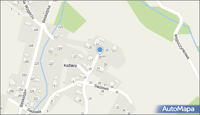 Trzebinia, Sadowa, 23, mapa Trzebinia