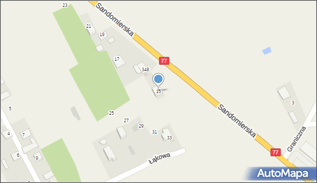 Turbia, Sandomierska, 15, mapa Turbia