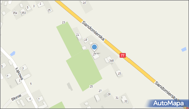 Turbia, Sandomierska, 17, mapa Turbia