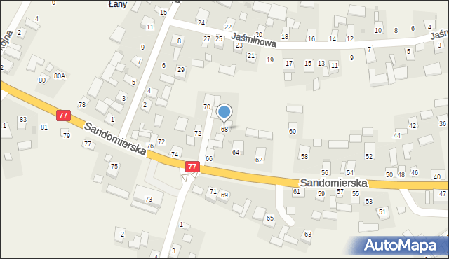 Turbia, Sandomierska, 68, mapa Turbia